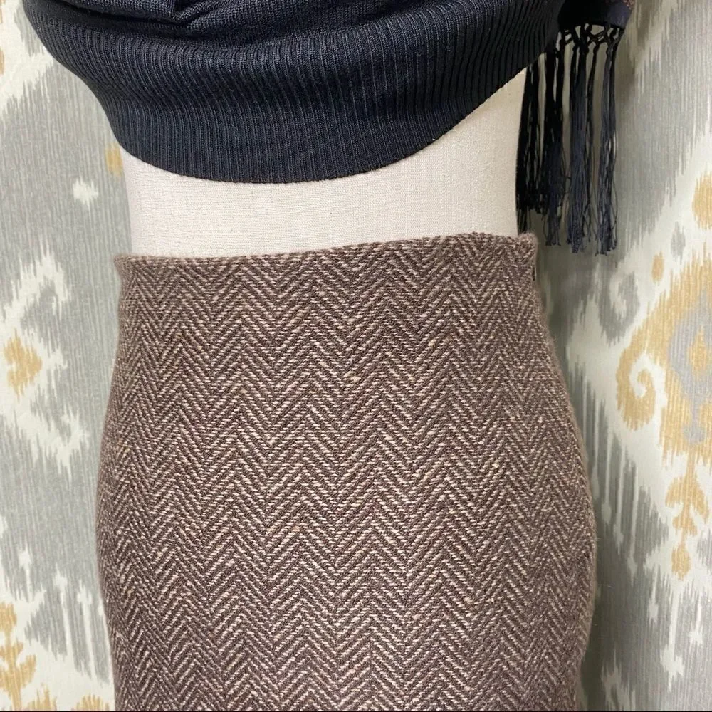 Ralph Lauren Cashmere Herringbone Pencil Skirt